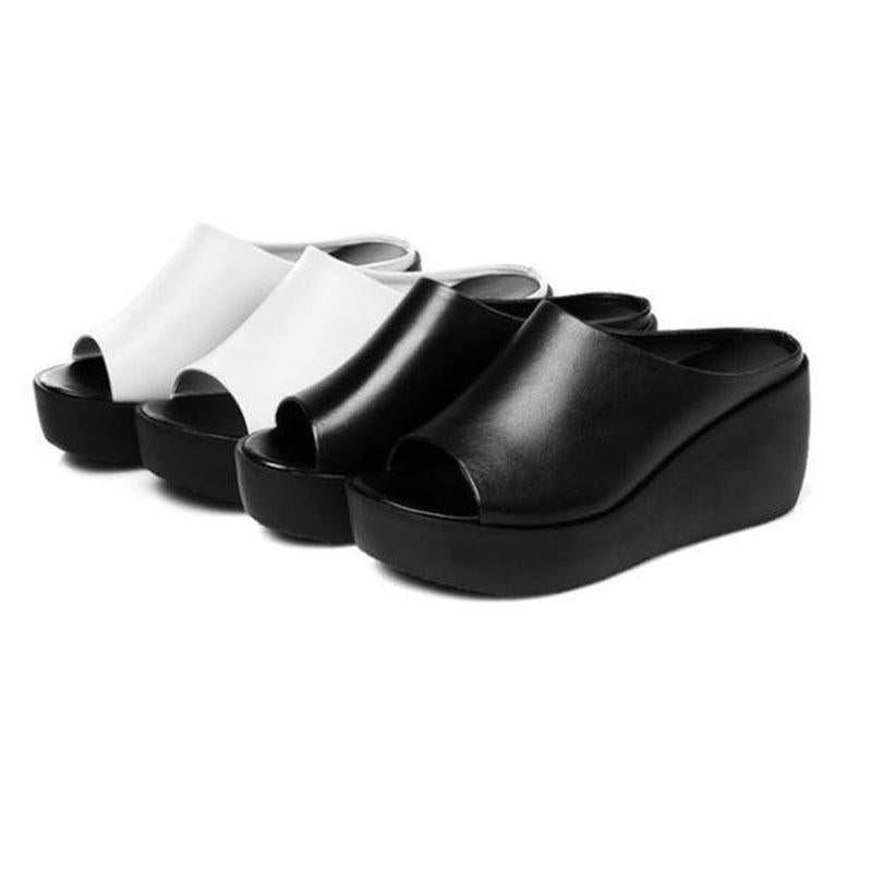 Women 'S Sandals Summer Wedge Heel Sandals Loose High -Heeled Thick Sole Slippers Wear Support Slipper Open Toe