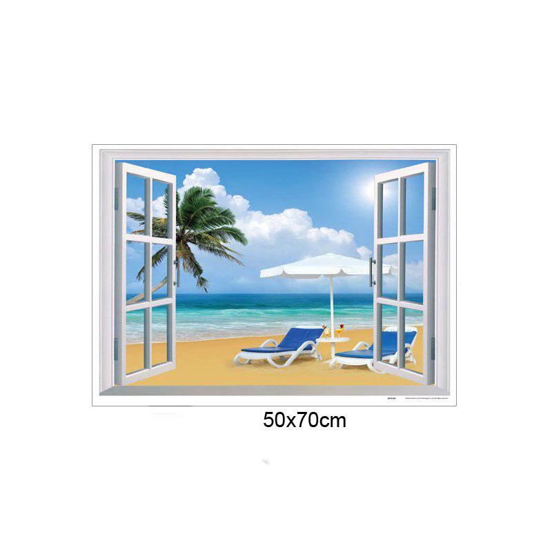 [Wall sticker ]3d Fake Windows Mediterranean Scenery Art Home Decoration Wall Stickers Living Room S