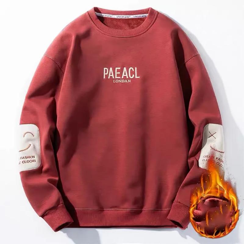 Plus Velvet Thickened Round Neck Sweater Men's Loose Youth Youth Autumn Warm Bottoming Sweatshirts