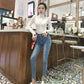 Pofulove crew neck sweater loose turtleneck cute and sweet Pullover sweater women's wild slim top
