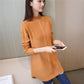 Pofulove half-high collar thickened large size loose-knit base shirt dress women's mid-length