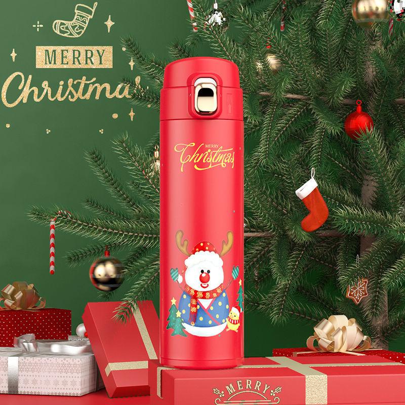 Thermos Cup Stainless Steel Vacuum Flask Female Student Portable Outdoor Large-capacity Water Cup Christmas Vacuum Flask