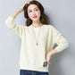 Spring and Autumn Round Neck Knit Bottoming Shirt Pullover Short Loose Top Fashion All-match Female Sweater