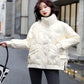 Fashion Ladies Mid-length Coat Winter Loose Color Stand-up Collar Down Cotton Coat