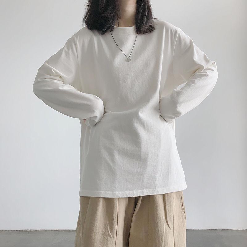 Fall Loose O-Neck T Shirt Elegant Femme  Summer Women Casual Long Sleeve Tops Pullovers