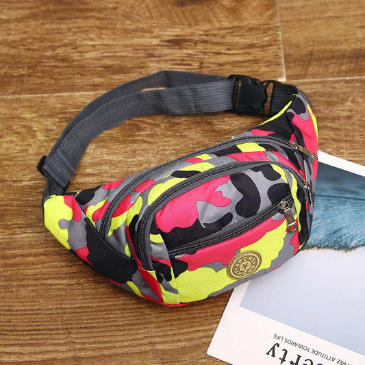 Running Waist Bag Men and Women Canvas Messenger Chest Bag Outdoor Sports Cashier Camouflage Fashion Multifunctional Mobile Phone Bag