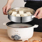 1000W Stainless Steel Electric Heat Pot Wok Non-stick Pot Porridge Pot with Steamer for Family 26cm