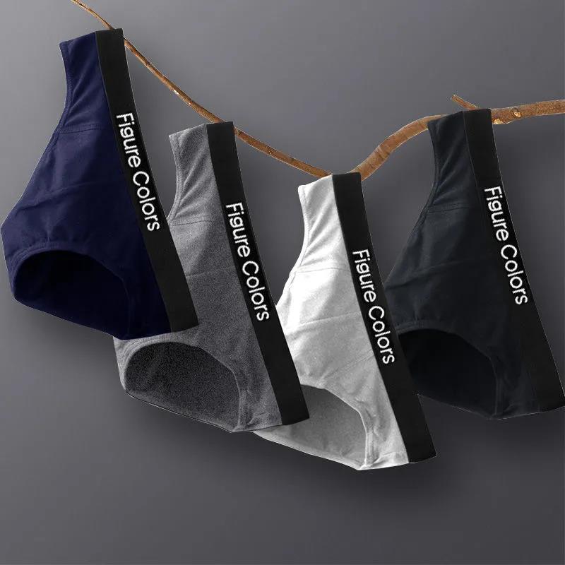 Pure Cotton Men's Underwear Adult Briefs Comfortable Breathable Low Waist Sexy Summer Underwear