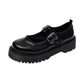 Japanese Women's Small Leather Shoes Korean Style All-match Retro British Style Leather Shoes Thick-soled Round-toe Thin Women's Shoes