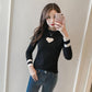 Women's Knitted Bottoming Shirt Autumn Winter All-match Elastic Slim Pullover Round Neck Jumper Top