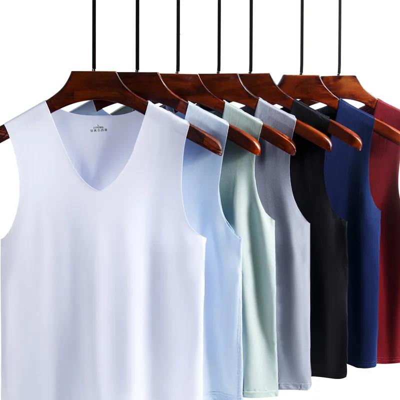 Ice Silk Vest Men's Summer New Thin Trend Seamless Sleeveless Outer Wear Base Fitness Youth Vest