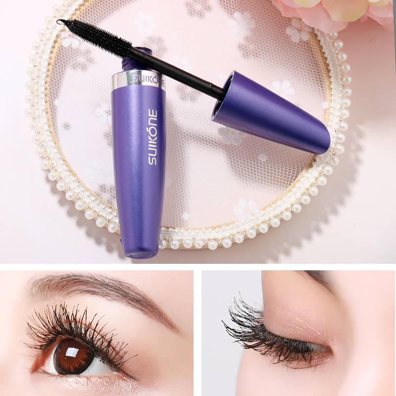 Waterproof and sweatproof non-blooming quick-drying cosmetic set two-piece mascara stretched