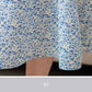 Women's Chiffon Floral Skirt Summer  High Waist Mid-length A-line Draping Fairy Dress