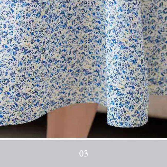 Women's Chiffon Floral Skirt Summer  High Waist Mid-length A-line Draping Fairy Dress