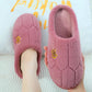 Winter Warm Cotton Slippers Women Men Home Shoes Simple Non-slip Indoor Slides Corduroy Couple Slipper Female Shoes