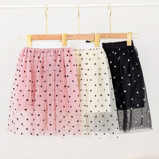 Baby Girls Princess Mesh Skirts Summer Kids Heart Print Clothing Children Sweet Party Costumes 3-7Y