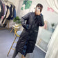 Lightweight and Versatile Loose Large Size Stand-up Collar and Long Coat Down Jacket Women