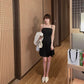 Black Suspender Dress Female Spring Summer Beach Skirt Sexy French Dress Slim Backless