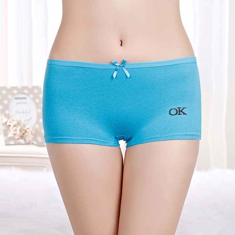 WTEMPO 6 Pieces/batch of Four-corner Ladies Underwear Sexy Cotton Boxer Briefs