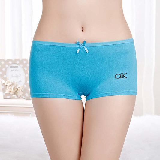 WTEMPO 6 Pieces/batch of Four-corner Ladies Underwear Sexy Cotton Boxer Briefs