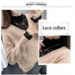 Imitation Mink Velvet Sweater Women Fake Two-piece Lace Stitching Turtleneck Pullover Sweater Colorful Bottoming Outer Wear Knitted Sweater Coat