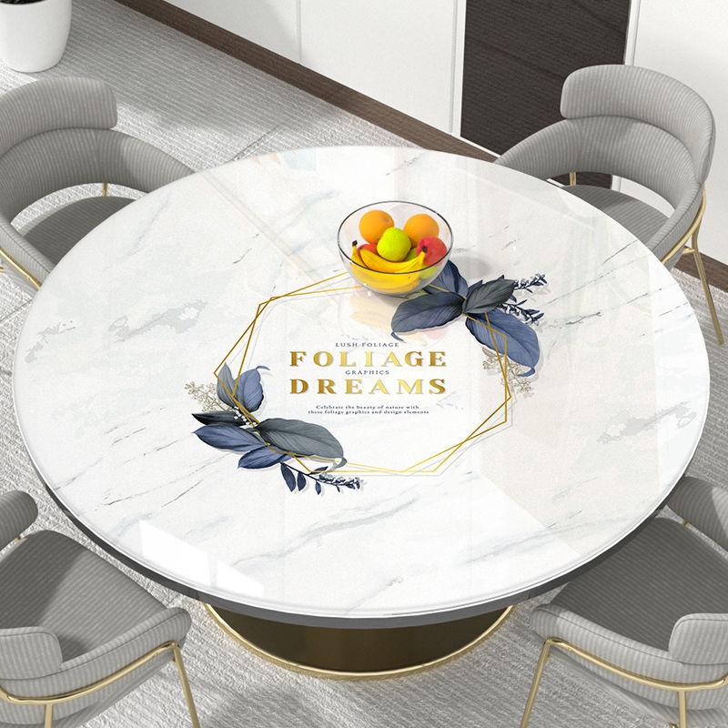 Pvc Nordic Style Round Table Mats Waterproof and Oil-proof Disposable Tablecloth Tea Table Table Cloth Anti-scalding Household Tablecloth