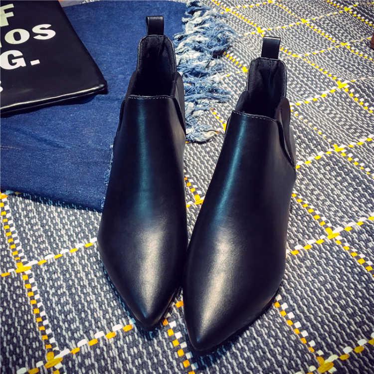 Womens Heeled Short Tube Martin Boots Pointed Toe Pumps Stiletto High Heels Fashion Comfort