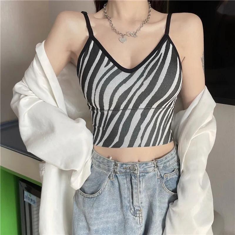 Zebra Pattern Wrap Chest Removable Latex Chest Pad Big U Beauty Back Underwear Tube Top Sports Vest Push Up Bra Top Lingerie Yoga Crop Tops for Women