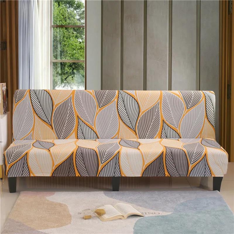 Armless Sofa Bed Cover Modern Simple Universal All-Inclusive Elastic Cover Foldable Sofa Cover