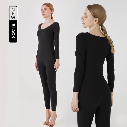 Winter Fashion Long-sleeved Thermal Underwear Set Female Seamless and Comfortable Two-piece Pajamas