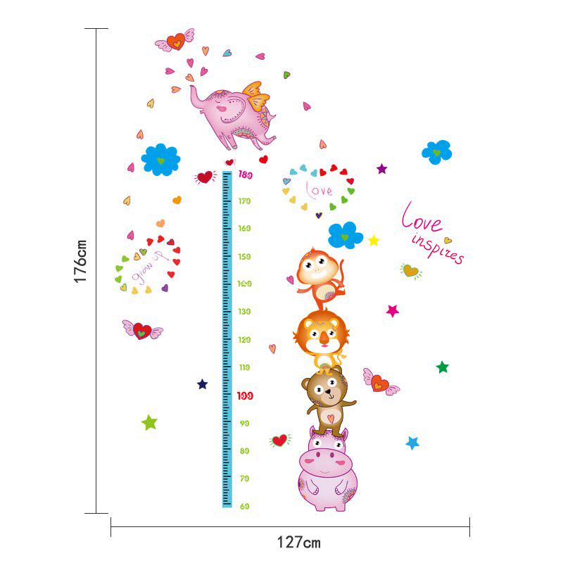 [Wall stickers] animal flower height wall stickers for kids rooms baby room nursery bedroom living r
