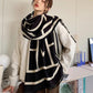 Women's Imitation Cashmere Scarf Winter Double-sided Printing Oversized Shawl Lengthened Thick Scarf Shawl