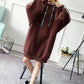 Autumn and Winter Hooded Sweater Loose and Versatile Mid-length Maternity Wear Thick Lace Up Fashion Coat