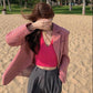 Knitted Small Suspenders with Bottoming Halter Neck Wrapped Chest Sexy Ins Style Trend Elastic Vest Women's Bra