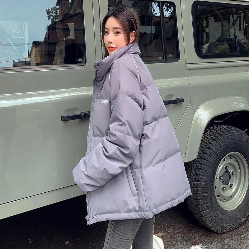 Winter Women's Short Down Jacket Korean Fashion Loose Stand-up Collar Thick Warm Cotton Jacket