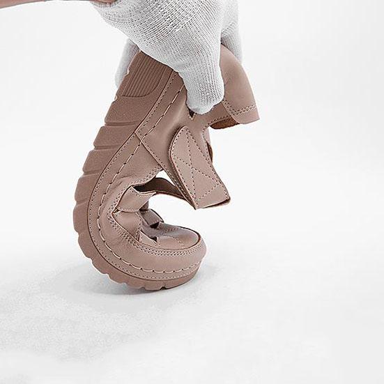 Office Ladies Spring Summer Large Size Breathable Flat Sandals Women's Autumn Solid Color Hollow Casual Leather Single Sandals
