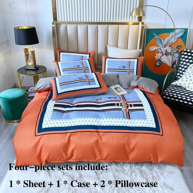 Thickened Grinding Long Velvet Wool Twill Four-piece Printing Palace Wind Cotton Is Sleeled Bed Single Tribute Cotton Home Bed Set 1.8 M 2 Meter Bed