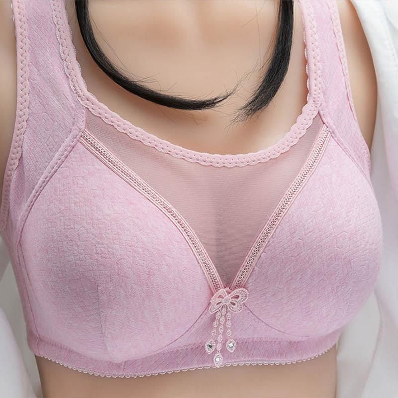 No Steel Ring Tube Top Ladies Thin Cotton Vest Gather Soft Cotton Breathable Full Cup Plus Size Bra