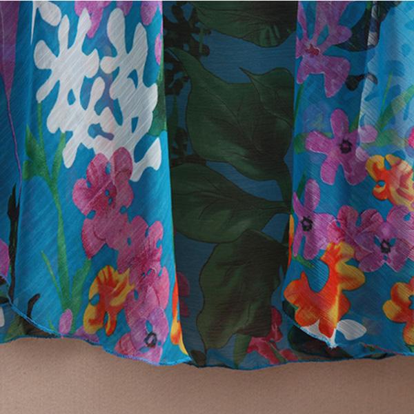 Chiffon Cardigan with Women's Summer Mid-length Thin Beach Sunscreen Shawl Jacket Ethnic Style Air-conditioning Shirt