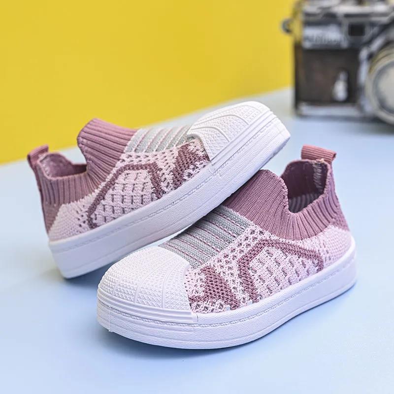 Children's Summer Light Casual Breathable Shoes Kids' Soft Sole Non-slip Kickproof Outdoor Knitted Mesh Shoes