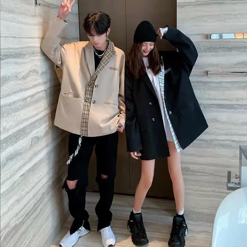 Thin Men's Casual Suits Loose Ruffian Handsome Single-piece Casual Slim Tops Single-piece Long-sleeved Warm Jackets Men's Short Jackets