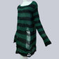 Goth Punk Sweater Fashion Hole Pullover Knitted Striped Sweaters Plus Size Loose Long Sweater Broken Hollow Out Streetwear Hip Hop Harajuku Sweaters