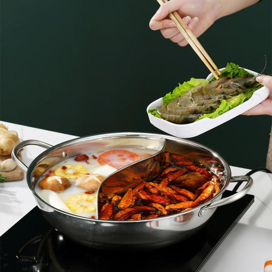 Extra-thick Mandarin Duck Pot Household Pot Induction Cooker Special Pot Multifunctional Flat-bottomed Soup Pot