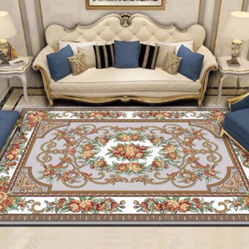 Elegant Rustic Floral Living Room Rug Modern European Carpets for Living Room Designer Rugs