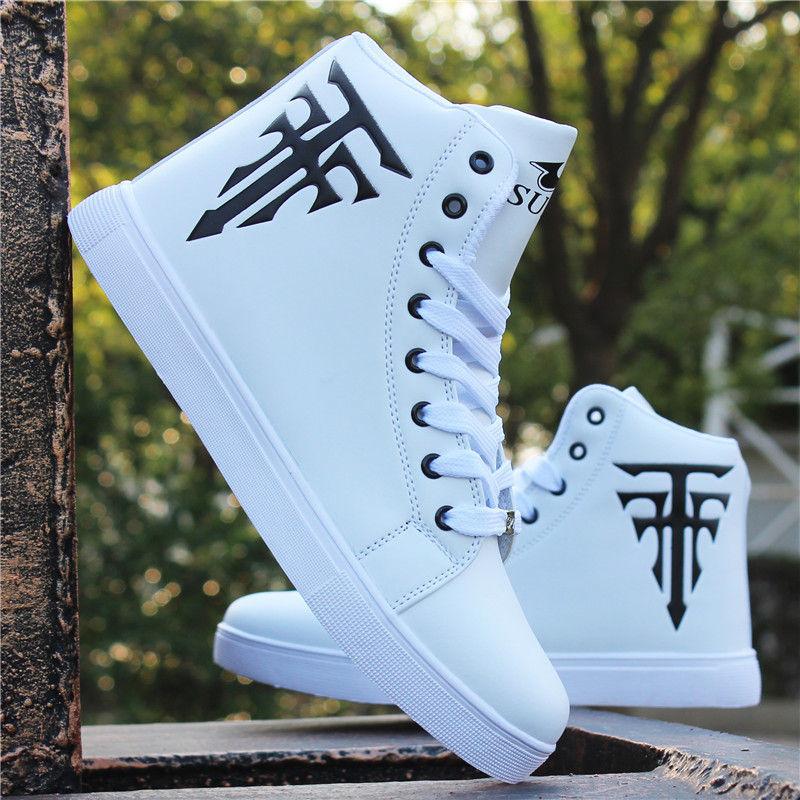 Summer Men's Korean Style High-top Shoes Trendy All-match Height-increasing Shoes Men's High-top Sneakers
