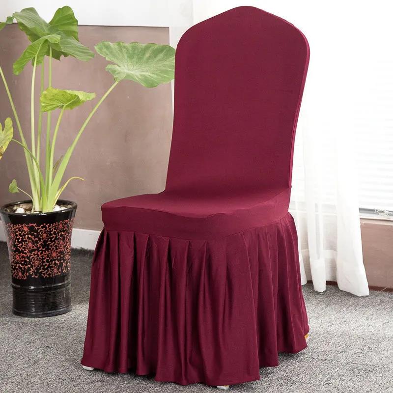 Universal All-inclusive Chair Cover Household One-piece Chair Cover Solid Color Skirt Elastic Chair Cover Hotel Generalv