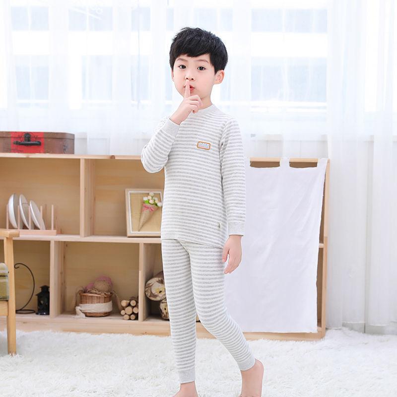 Winter Children's Comfortable Thermal Underwear Suit Baby Pure Cotton Self-heating Autumn Clothes Long Trousers