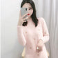 Mid-length Sweater Women's Pullover Autumn  Winter Loose Long Imitation Mink Velvet Bottoming Shirt  Outer Wear