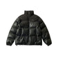 Loose and Thick PU Leather Cotton Jacket Men's Winter Korean Style Trendy Stand-up Collar Short Bread Suit Cotton Jacket Ins