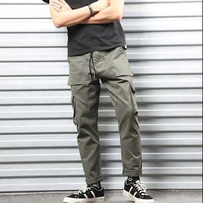 Multi-pocket Tooling Pants Cloth Straight Loose Pants Casual Trousers INS Male Tide